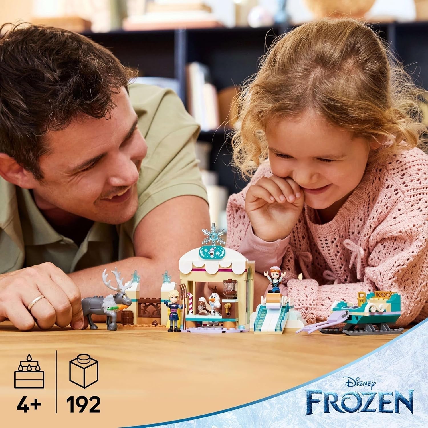 LEGO Ç€ Disney Frozen Anna: Aventura en trineo, juguete de construcción y juego de fantasía, puesto de chocolate con minimuñecas de Anna, Kristoff, Olaf y Sven, juguete de princesa para niñas a partir de 4 años 43256 Sets de construcción Besuche den LEGO-Store