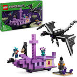 LEGO Minecraft The End Dragon and The End Ship Set de acción y descubrimiento, videojuego Set de construcción Set de aventuras, regalo para niños y niñas de 8 años 21264 Juegos de construcción Besuche den LEGO-Store Default Title