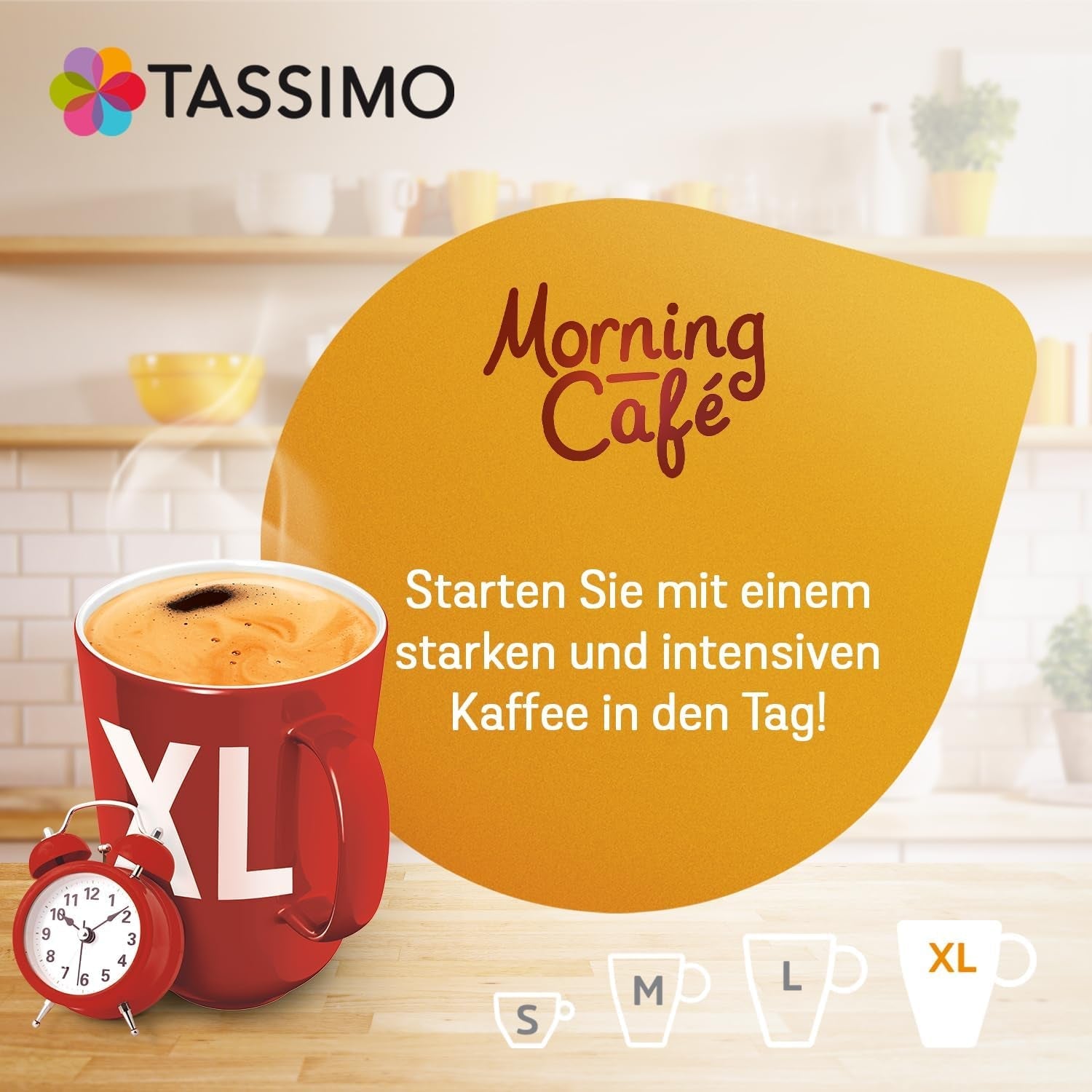 Tassimo Kapseln Moring Café XL Strong & Intense, paquete grande, 5 x 21 compresas, 105 cápsulas de café