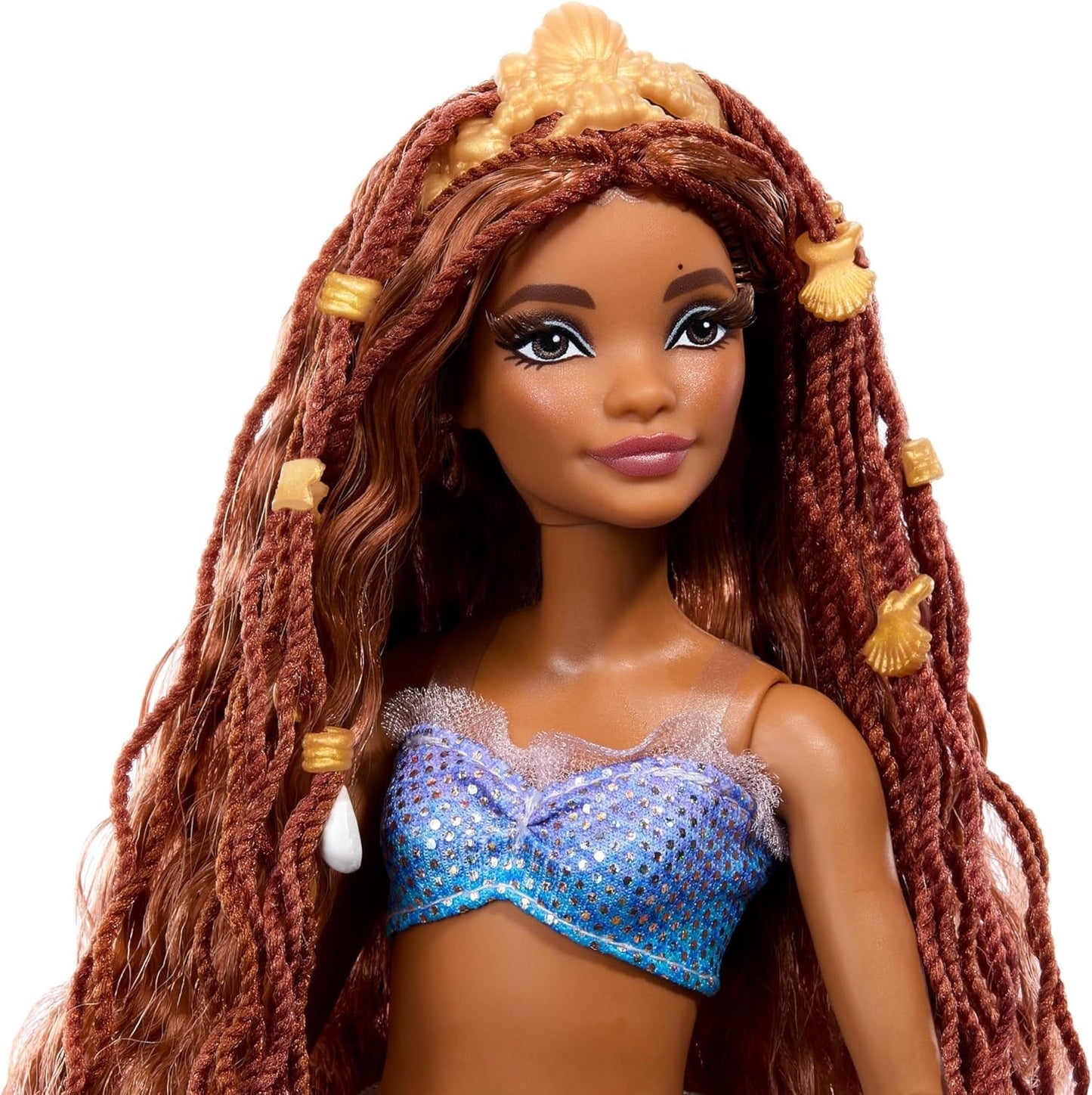 Mattel Disney Ariel La Sirenita - Muñeca Sirena de Lujo con Cuentas para el Cabello y Soporte para muñecas para Juego imaginativo y exhibición, para niños a Partir de 3 años, HNF42