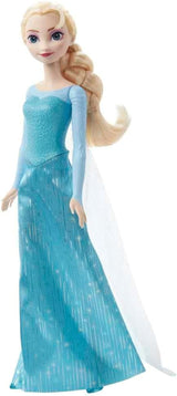 Elsa Mattel Disney Frozen Doll, Frozen Doll, Cabello rubio peinable, posicionable, zapatos desmontables, regalos de Disney, juguete para mayores de 3 años, HLW47