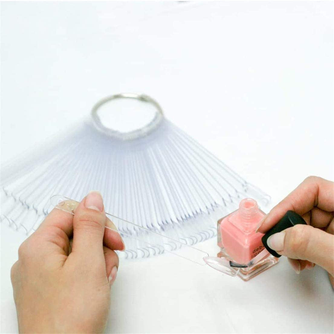 40 varillas para cápsulas de esmalte de uñas artificiales, práctico abanico, decoración de uñas (40, transparente)