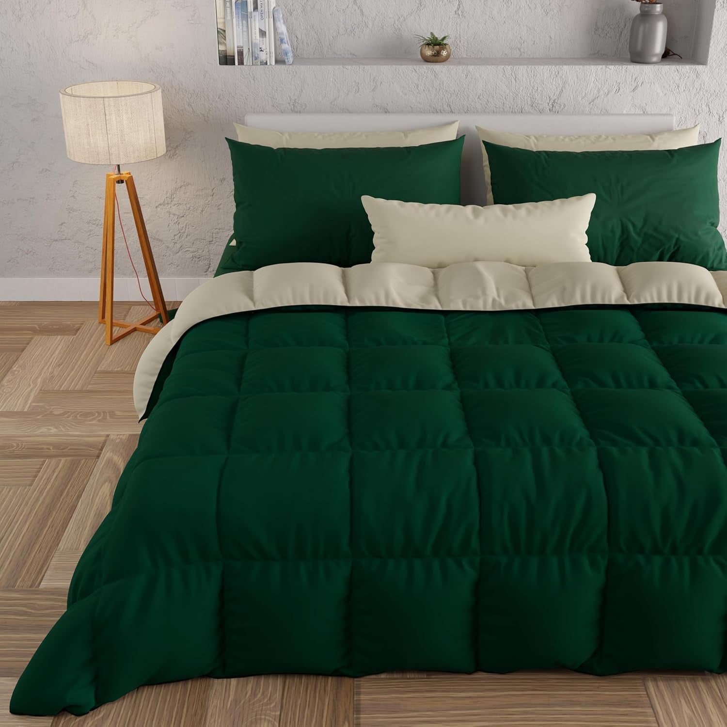 PETTI Artigiani Italiani - Edredón de invierno para cama de matrimonio, maxi, monocromático, doble cara, blanco, gris, 100% Made in Italy Edredones y edredones Naty Shop Greetings Medidas cama 170-180X200: [Edredón 260 X 270 Cm]