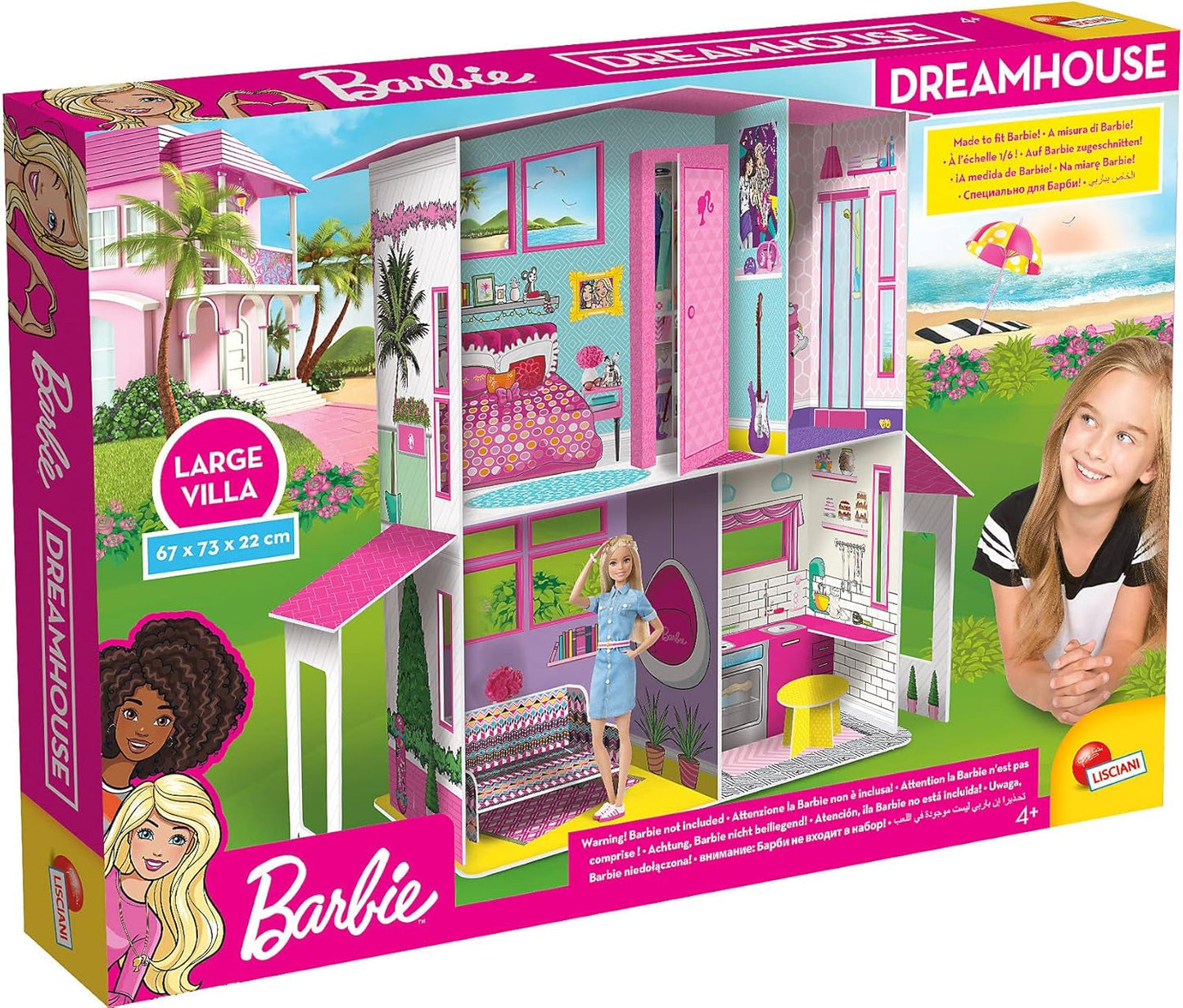 Lisciani - Casa De Muñecas BARBIE - Villa De Ensueño Barbie En Dos Plantas - Casa 3D Para Construir, Decorar Y Diseñar - Juguete De Construcción Y Manualidades Creativas Para Niños A Partir De 4 Años Casas De Muñecas Naty Shop