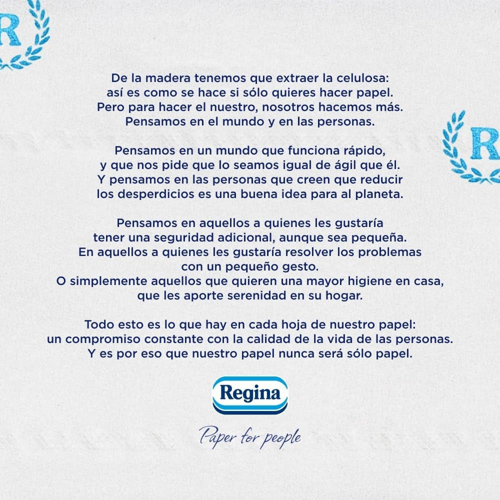 Regina Maxi Roll: 4 rollos de papel higiénico, 500 hojas de 2 capas por rollo, más de tres veces un rollo estándar, embalaje de plástico 60 % reciclado, papel 100 % certificado Fsc