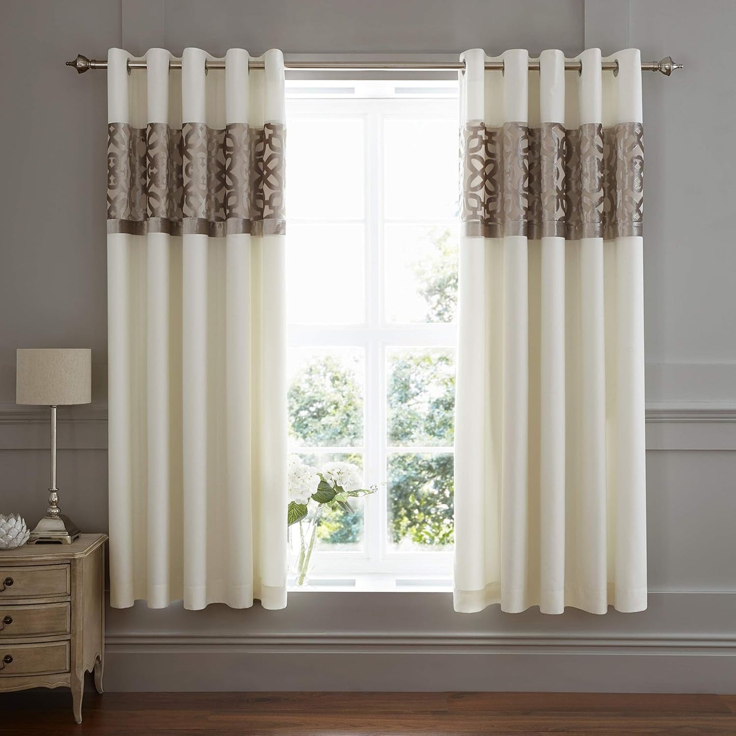 Catherine Lansfield Lattice Cut Velvet, Natural, cubrecama - 220X230Cm Catherine Lansfield Camas y Fundas H183 X W168 Cm (paquete de 2)