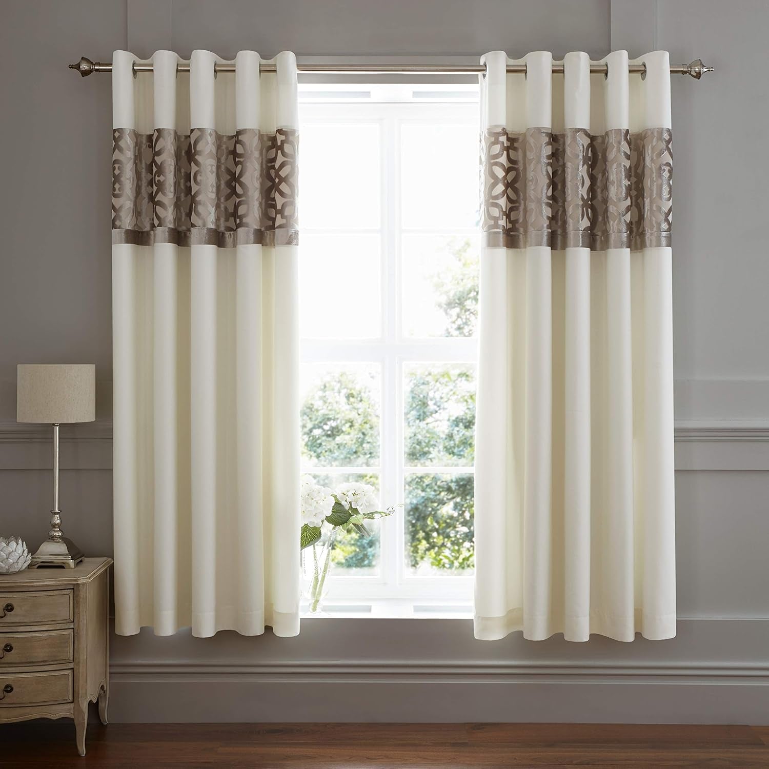 Catherine Lansfield Lattice Cut Velvet, Natural, cubrecama - 220X230Cm Catherine Lansfield Camas y Fundas H183 X W168 Cm (paquete de 2)