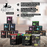 Comida húmeda para gatos Catz Finefood Purrrr Horse Monoprotein no. 123, para gatos con digestión sensible, 70% de contenido de carne, 6 cajas x 400 g
