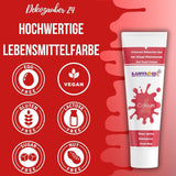 Dekozauber 24 Colorante alimentario rojo, gel, 30 g, vegano, sin azúcar, altamente concentrado, colorante alimentario rojo para fondant, crema de mantequilla, bebidas y más