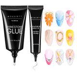 Makartt Gel Adhesivo de Diamantes de Imitación - Juego de Pegamento de Uñas UV de 15 ml con Dijes de Uñas Rosas, Joyería de Uñas con Círculo de Corazón y Accesorios de Diseño de Uñas para Manicura en el Hogar, Regalo del Día de San Valentín