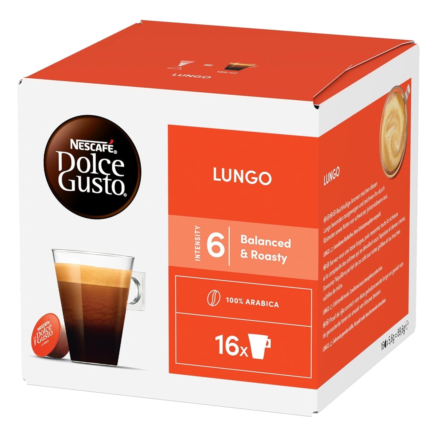 NESCAFÉ DOLCE GUSTO Lungo Kaffeekapseln Paquete de 3 (3 x 16 Kapseln)