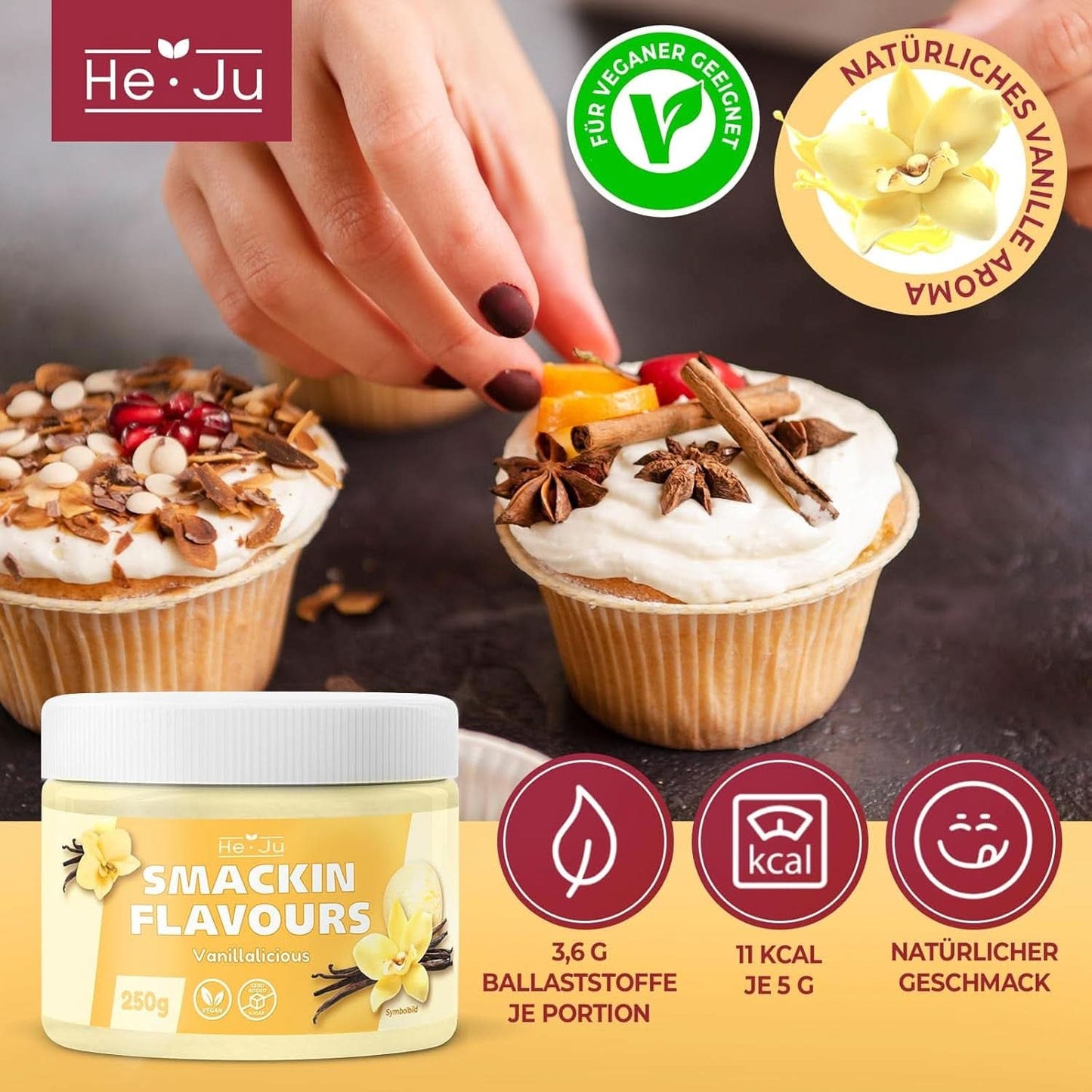He-Ju, Polvo con sabor a vainilla, 250 gramos Tienda Aromas Naty