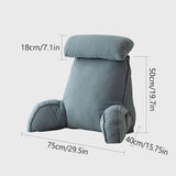 Almohada de lectura con reposabrazos, cojín para respaldo de sofá, cojín para libros para cama, con rollo para el cuello desmontable, cojín de apoyo para silla para relajarse, jugar, leer, mirar televisión, color champán