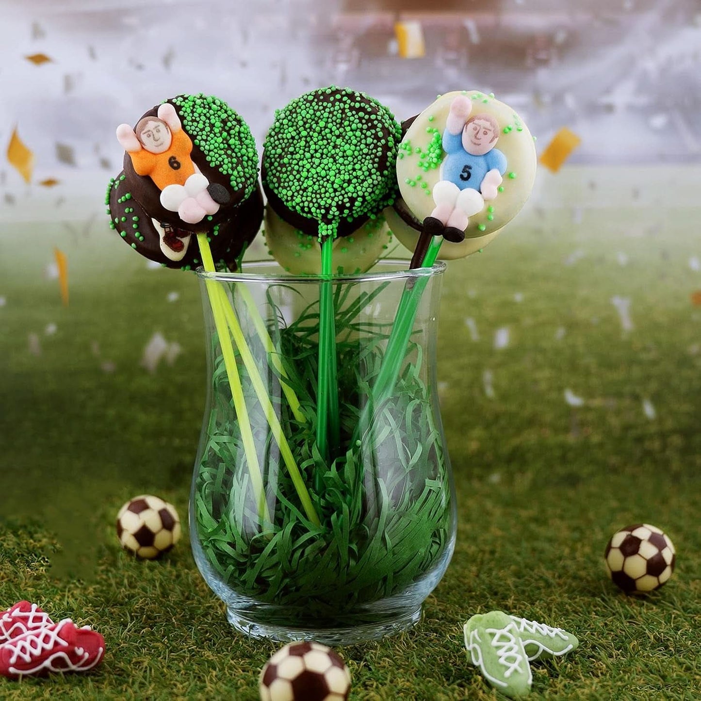 Günthart Backdecor 12 Jugadores y balones de fútbol de azúcar, 21 gramos Naty Shop
