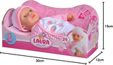 Simba 105140020 - My Love Baby Talk Muñeco de cuerpo blandito con ojos dormilones y lindo vestido Hace 24 sonidos de bebé Muñeco bebé de 30 cm a partir de 2 años Blanco Rosa Naty Shop Muñecas