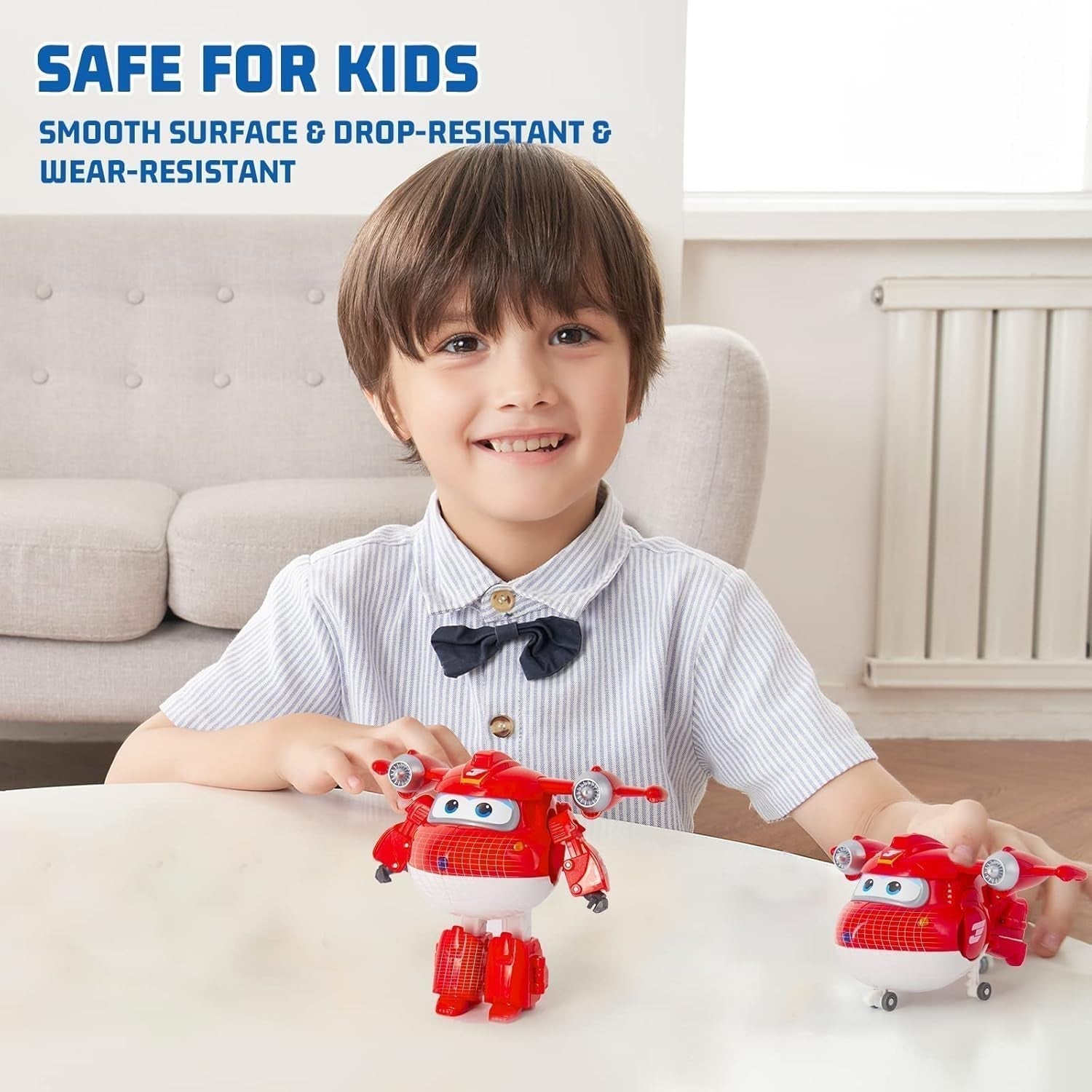 Super Wings Personajes transformadores de 5" Paquete de 2 Jett transformador supercargado + Tino Juguete transformador para niños y niñas a partir de 3 años Figuras de acción rojas Naty Shop