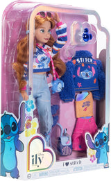 Disney ILY 4EVER Fashion Dolls Stitch con pelo rojo de 11,5" de alto con 13 puntos de articulación, dos conjuntos completos para mezclar y combinar y un brillante anillo de Mickey para ti. Naty tienda de muñecas