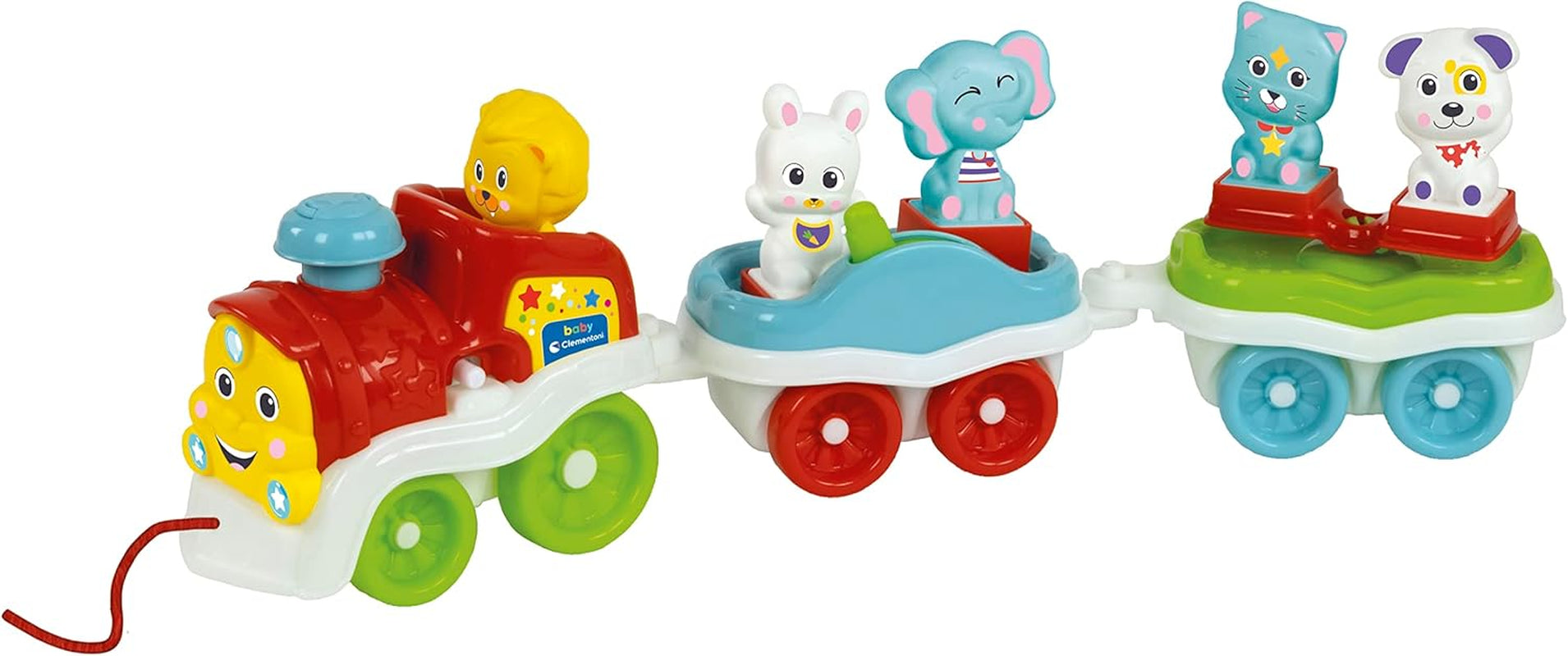 Clementoni Animali-3 Tren eléctrico de juguete interactivo expandible parlante para bebé de 1 año (versión italiana) Made in Italy Multicolor 17740 Jucarii Bebe Naty Shop