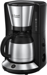 Cafetera Russell Hobbs [Cabezal de ducha para una óptima extracción y aroma] Adventure (1 a 8 tazas, Jarra Térmica de 1,0 L, Apagado Automático, Sistema Antigoteo, 1100W) Cafetera de Filtro 24020-56
