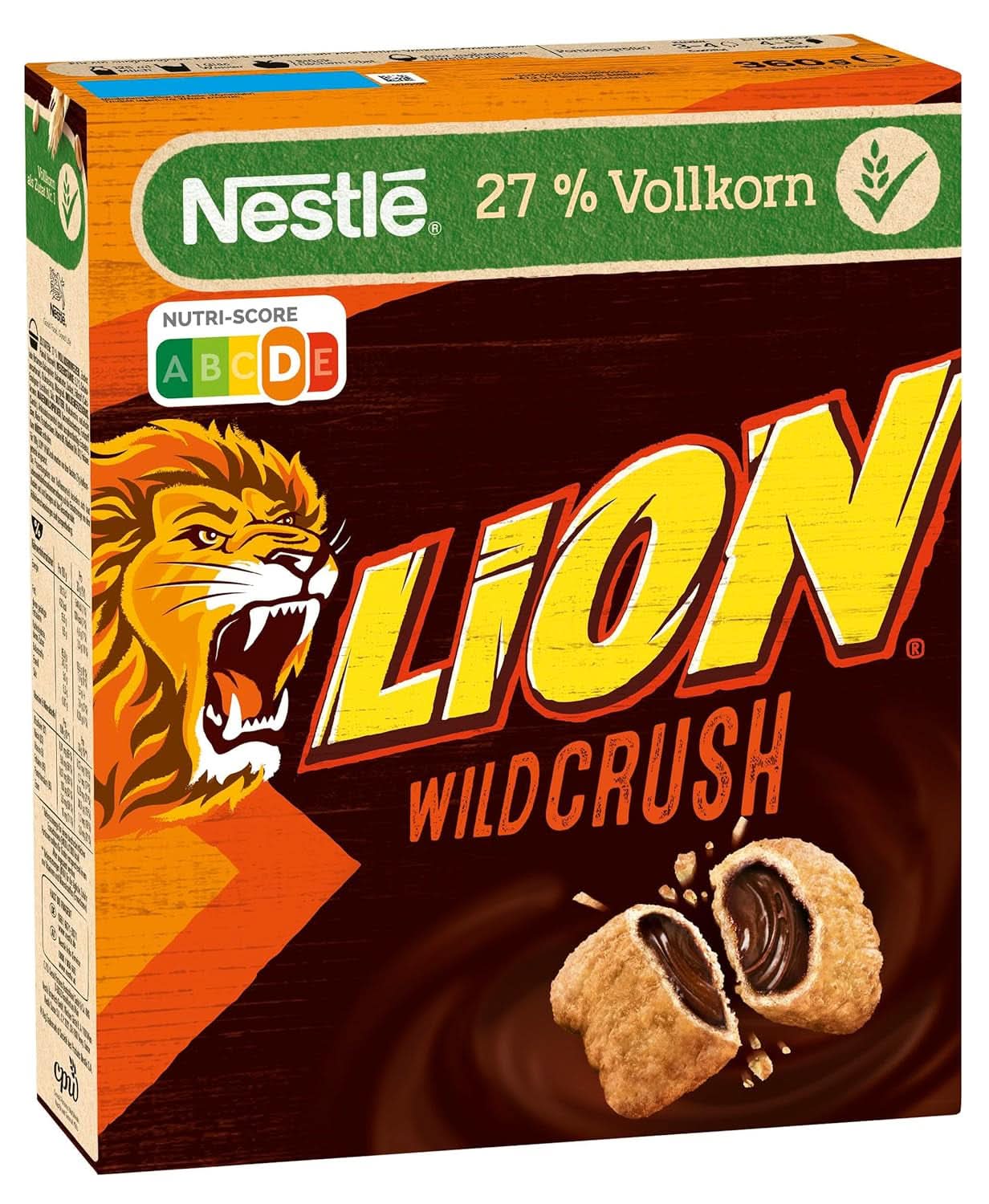 Cereal para desayuno LION Wildcrush, chocolate y caramelo, paquete de 8 x 360 gramos Naty Shop