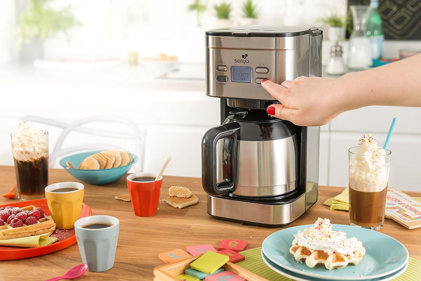 SYBF-CM025 Cafetera caliente, acero inoxidable, 1,2 litros, acero inoxidable