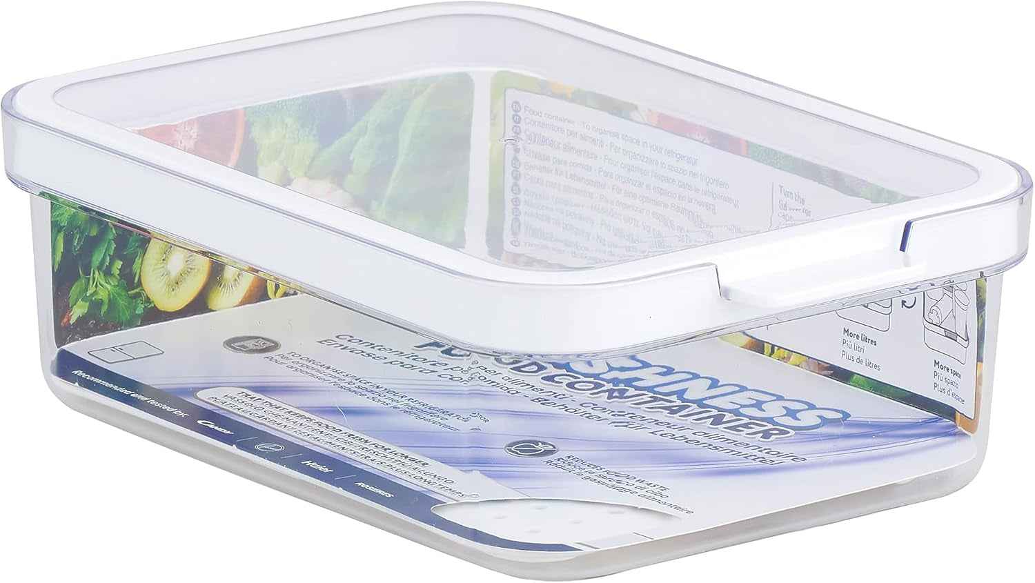 CARE + PROTECT Contenedor de alimentos inteligente, perfectamente apilable, organizador frigorífico, protege los alimentos de la humedad, mantiene los alimentos frescos por más tiempo, 2,15 L Naty Shop cajas de conservación de alimentos 1,2 L