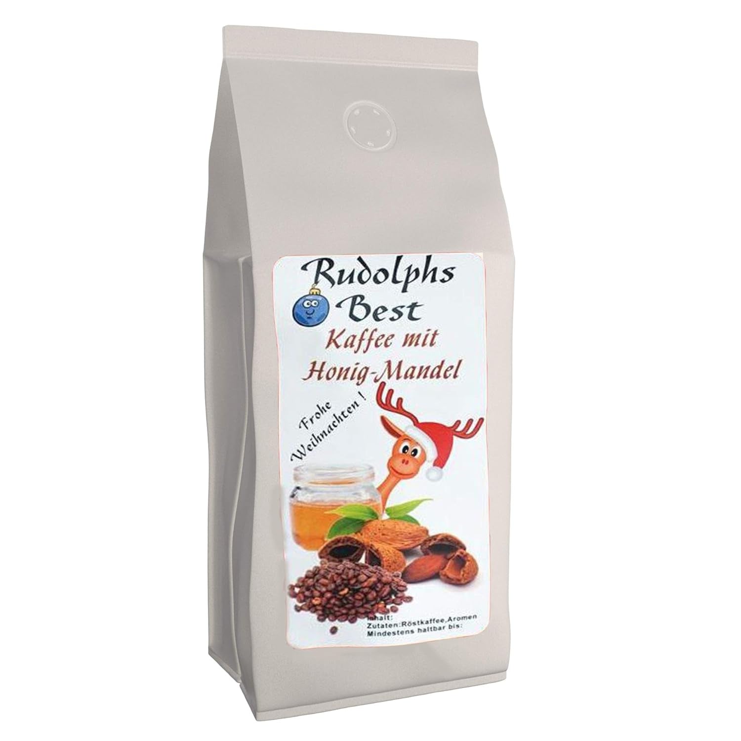 Rudolph's Best Café con sabor a miel y almendras, 500 granos enteros