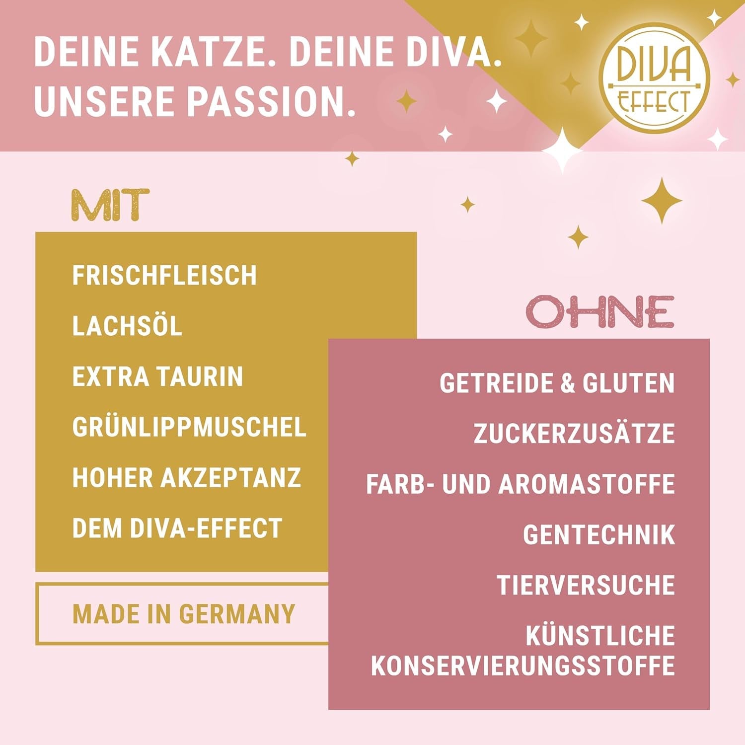 KITTY Cat Paté Mix 2, 6 x 400 g, comida húmeda para gatos en paquete de muestra, comida sin cereales con taurina, aceite de salmón y mejillones de labios verdes, alimento completo con alto contenido en carne, fabricado en Alemania
