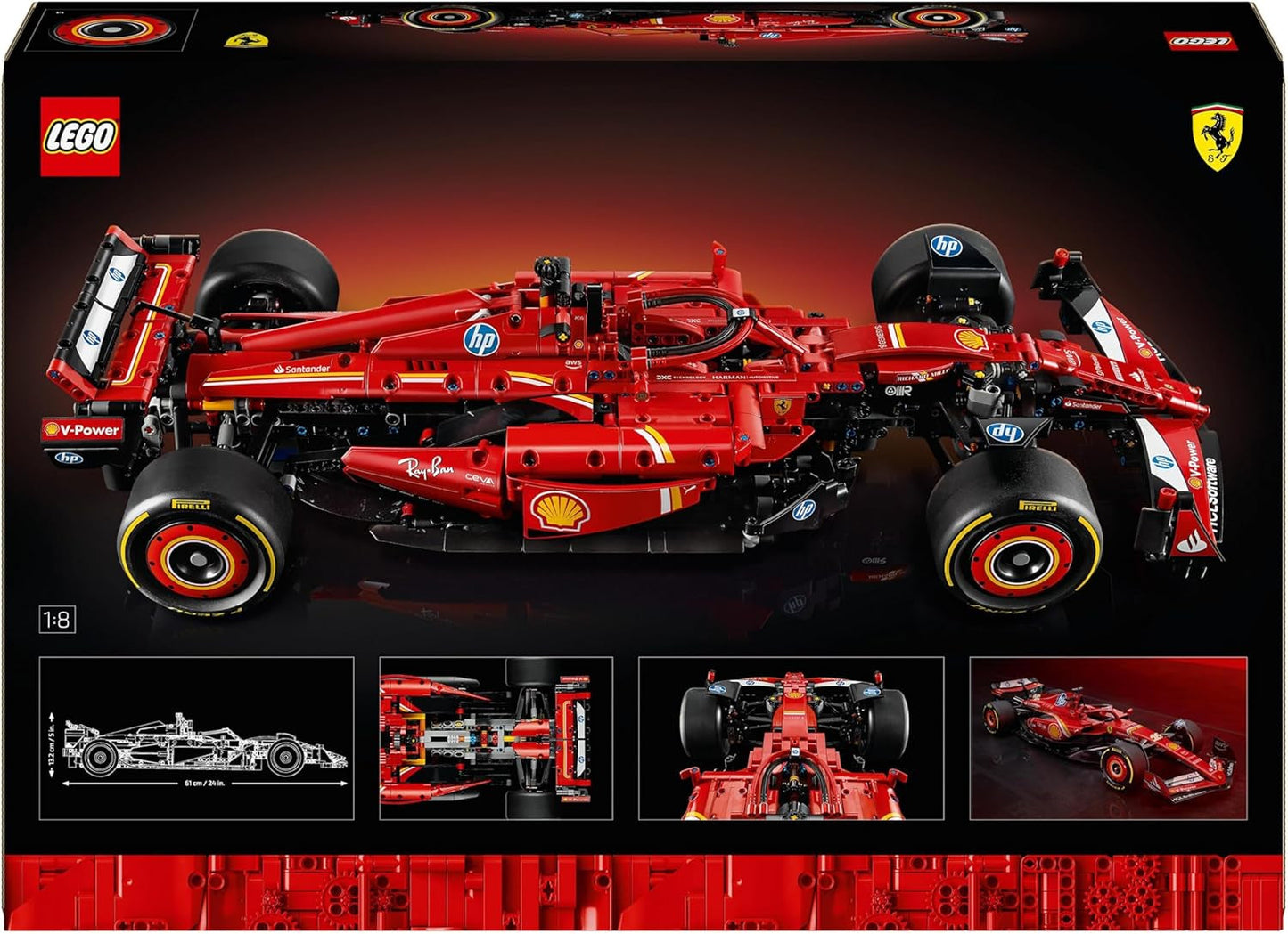 LEGO Technic Ferrari SF-24 F1 Race Car - Maqueta de coche para adultos - Set coleccionable de Fórmula 1 - Motor V6, caja de cambios, dirección y DRS en escala 1:8 - Regalo para los amantes de los deportes de motor y los coches de carreras 42207 Juegos de construcción Beuche den LEGO-Store