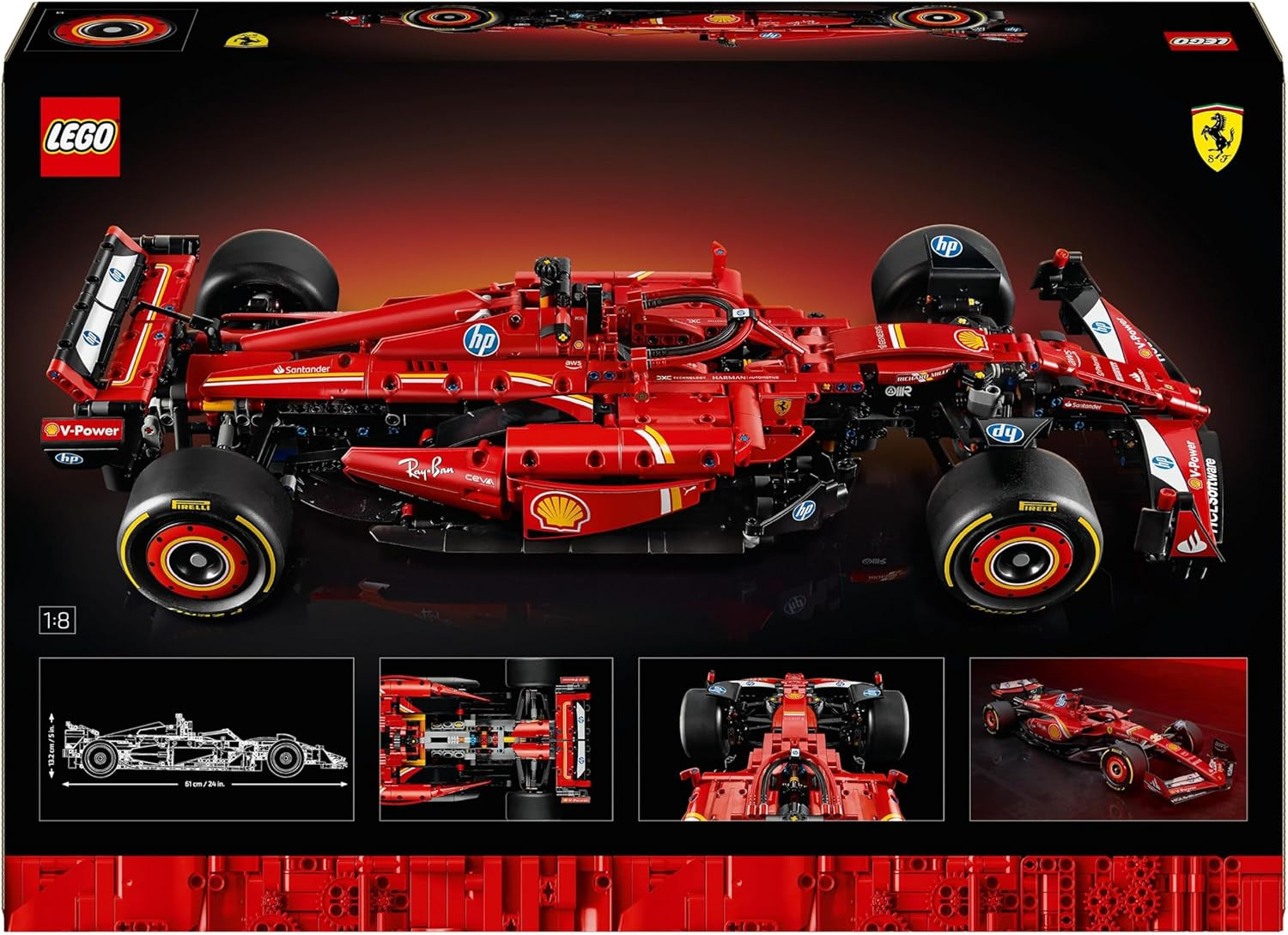 LEGO Technic Ferrari SF-24 F1 Race Car - Maqueta de coche para adultos - Set coleccionable de Fórmula 1 - Motor V6, caja de cambios, dirección y DRS en escala 1:8 - Regalo para los amantes de los deportes de motor y los coches de carreras 42207 Juegos de construcción Beuche den LEGO-Store