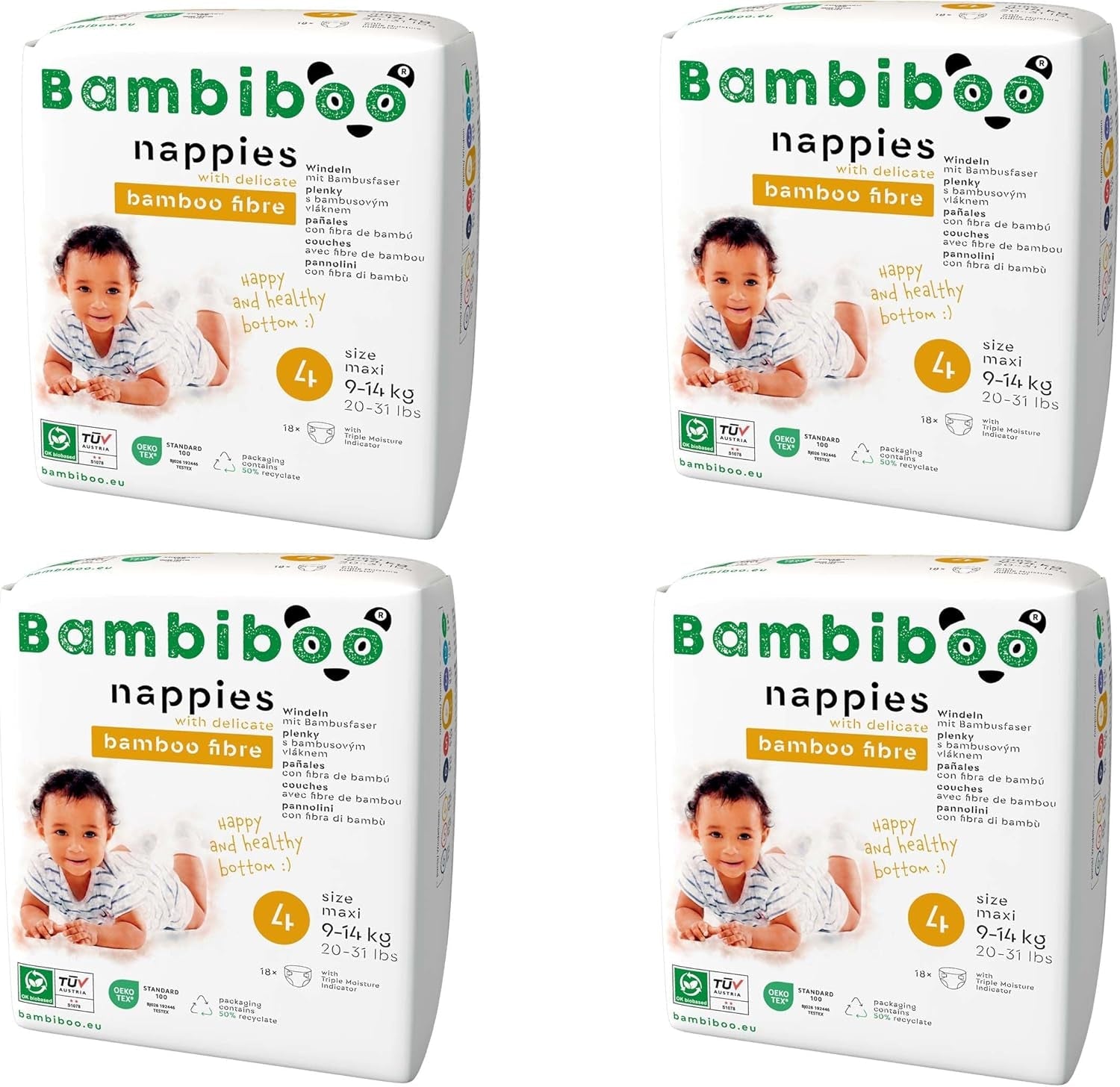 Bambiboo Mini Pañales Desechables Amigables con la Piel con Abertura Umbilical de Fibra de Bambú Suave - Pañales para Recién Nacidos - Pañales Desechables para Recién Nacidos - Protección de la Piel - Talla 2, 25 piezas