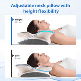 MULISOFT Almohada viscoelástica, cómoda almohada para la cabeza, almohada de apoyo para el cuello, almohada ergonómica para dormir de lado (gris) Almohadas ortopédicas cervicales Naty Shop