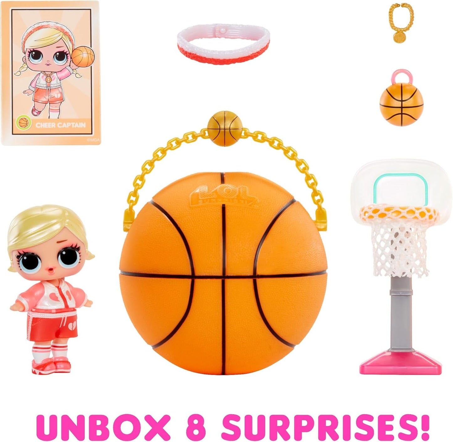 Jajaja ¡Sorpresa! Colección All-Star Sports Vault Tots: incluye 1 muñeca, embalaje blindado, 12 muñecas coleccionables, 8 accesorios para unboxing, ideal para edades de 4 años en adelante, rosa