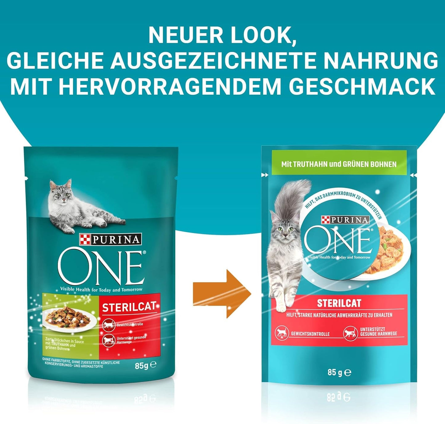 PURINA ONE STERILCAT Katzenfutter nass, zarte Stückchen in Sauce für sterilisierte Katzen, mit Turkey, paquete de 26 (26 x 85 g)