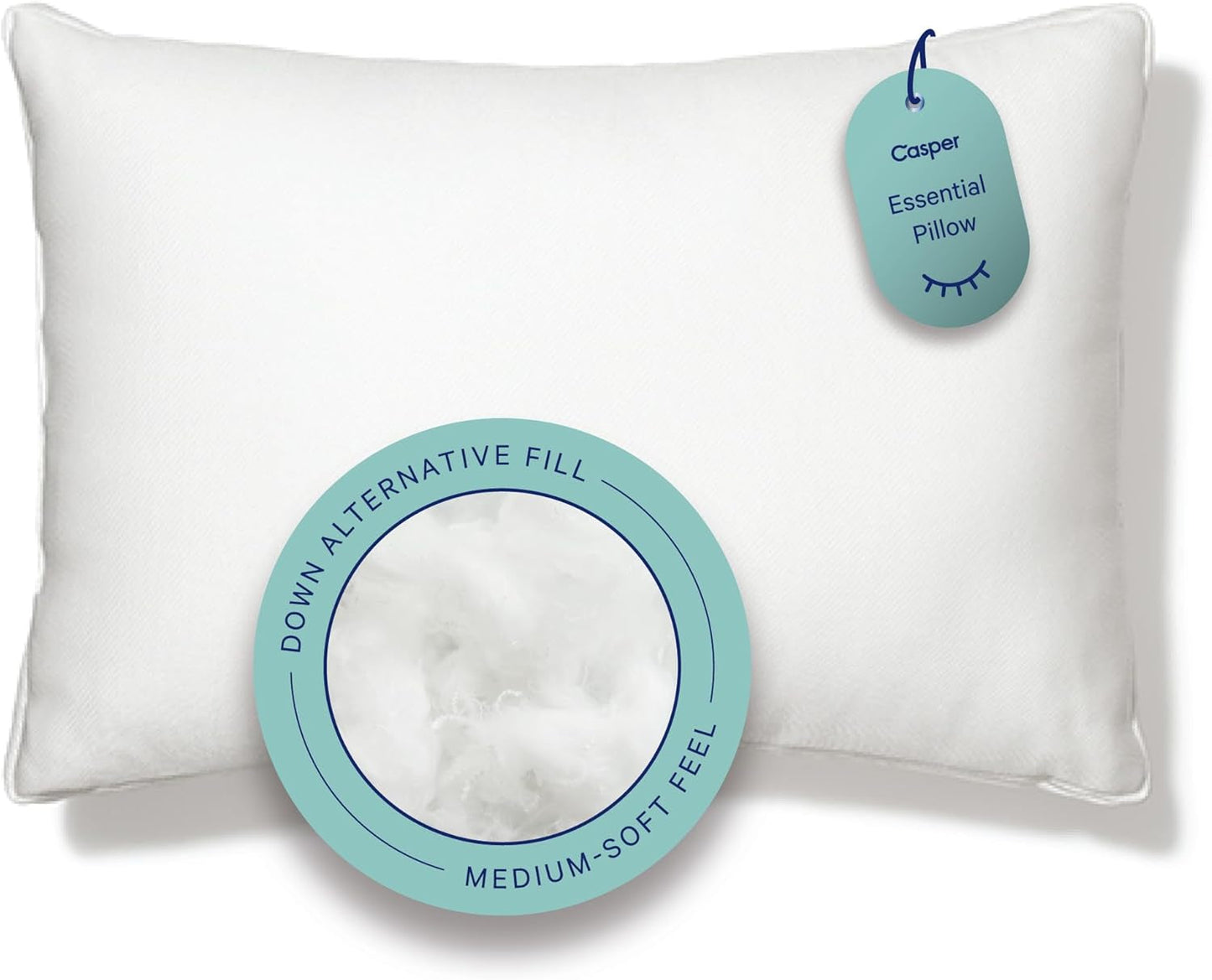 Casper Sleep Essential Almohada para Dormir, King, Blanco Naty Shop Almohadas Estándar King White