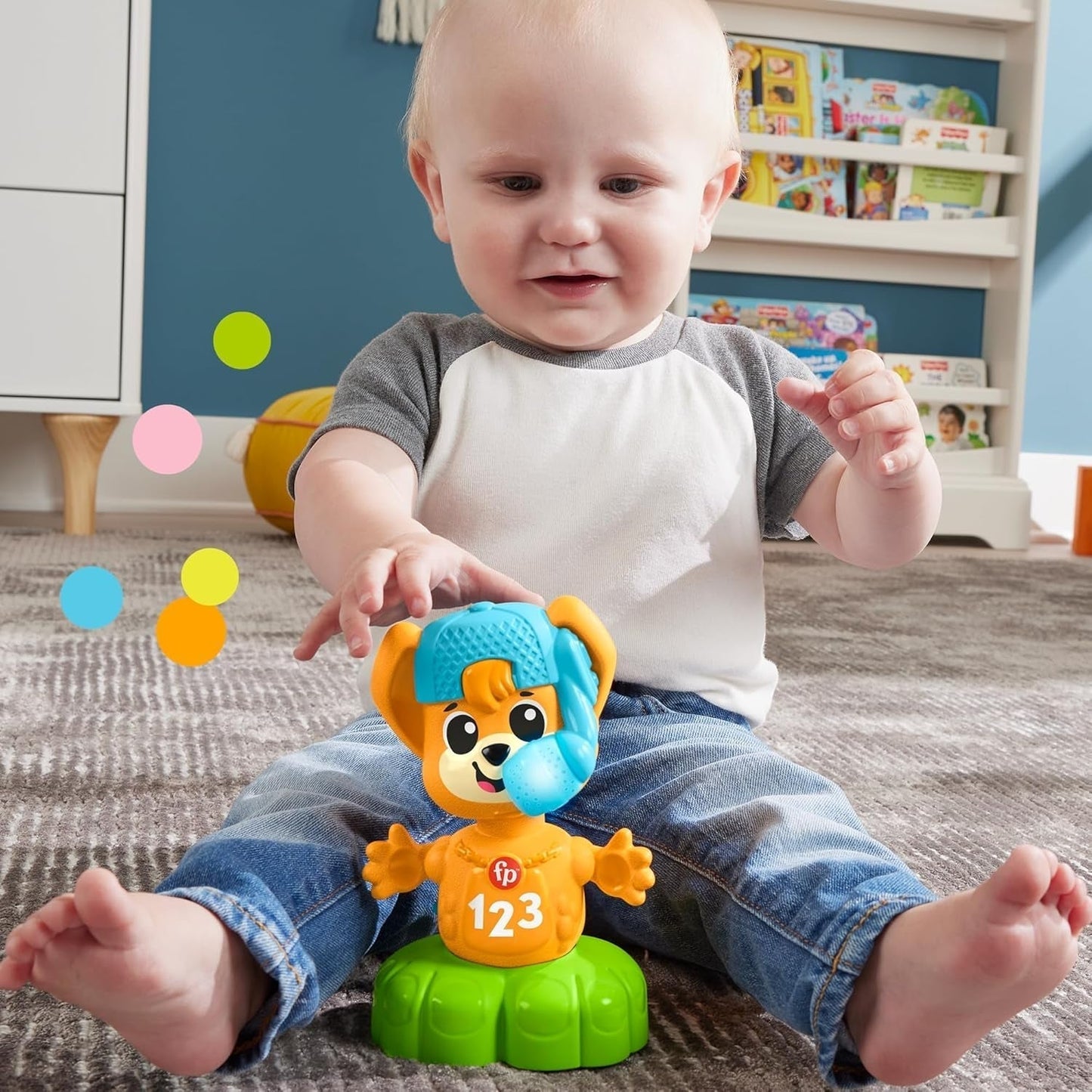 Fisher Price Animal Band Rino el Zorro Aprende los Opuestos, Zorro Interactivo para Aprender a Través del Movimiento, Luces, Canciones y Sonidos de Colores, Juguete para Bebé, 9+ Meses, HYL02 Baby Toys Naty Shop