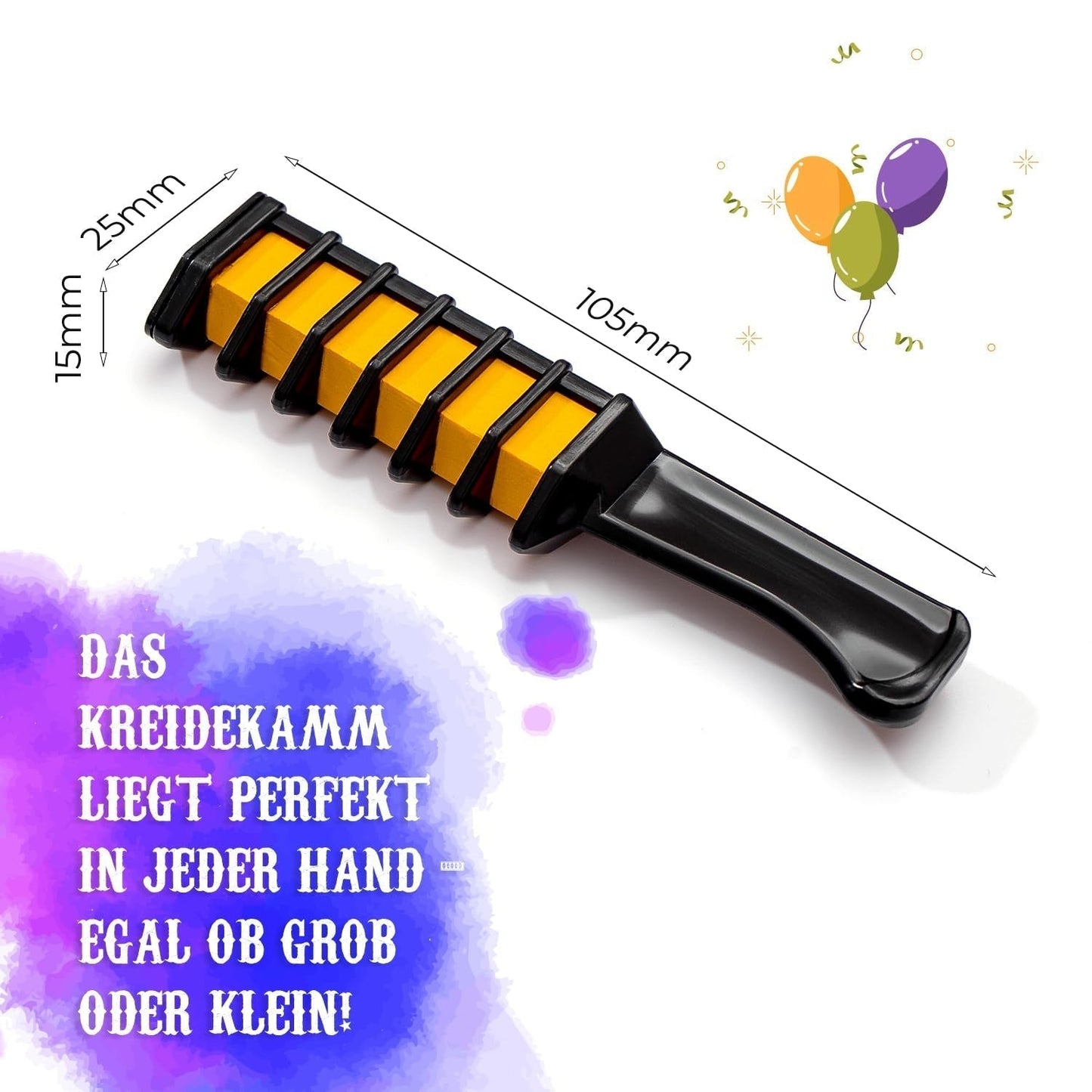 Magicat Tizas para el Cabello para Niña Set I 10 Colores Lavables y 5 Gomas para el Cabello I Regalo para Niñas de 4 a 10 Años I Regalo Creativo para Fiesta de Cumpleaños Infantil 2025 I Colorida y Segura Naty Shop Tinte para el Cabello