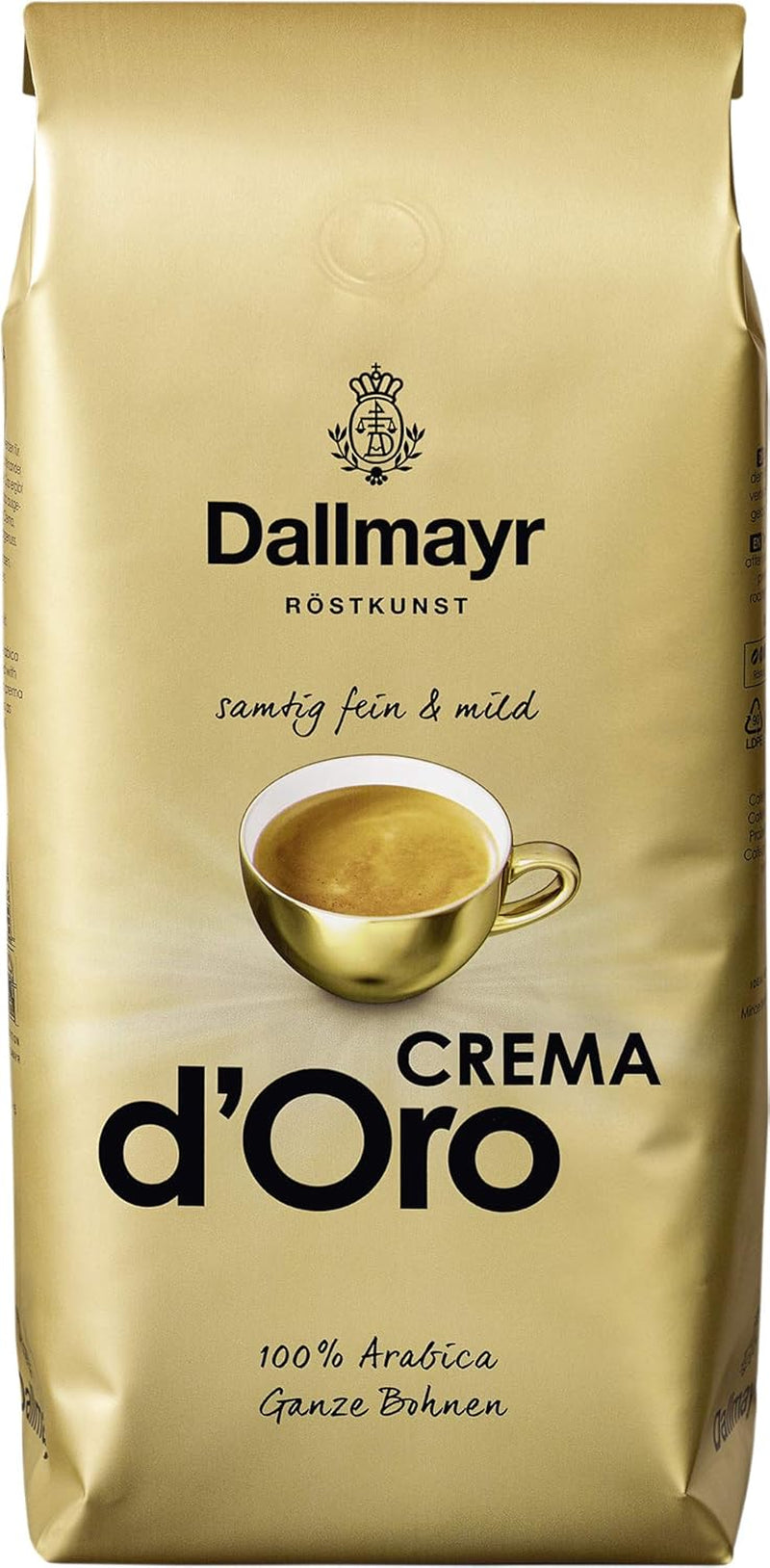 Crema d'Oro Café Aterciopelado, Suave y Fino Pack de 8 Granos (8x1000g) - Arábica