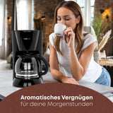 Máquina de café expreso Clatronic® | Cafetera espresso automática para 12-14 tazas (aprox. 1,5 litros) | Cafetera espresso con filtro y sistema antigoteo | 900W | Cafetera espresso KA 3473 Negra