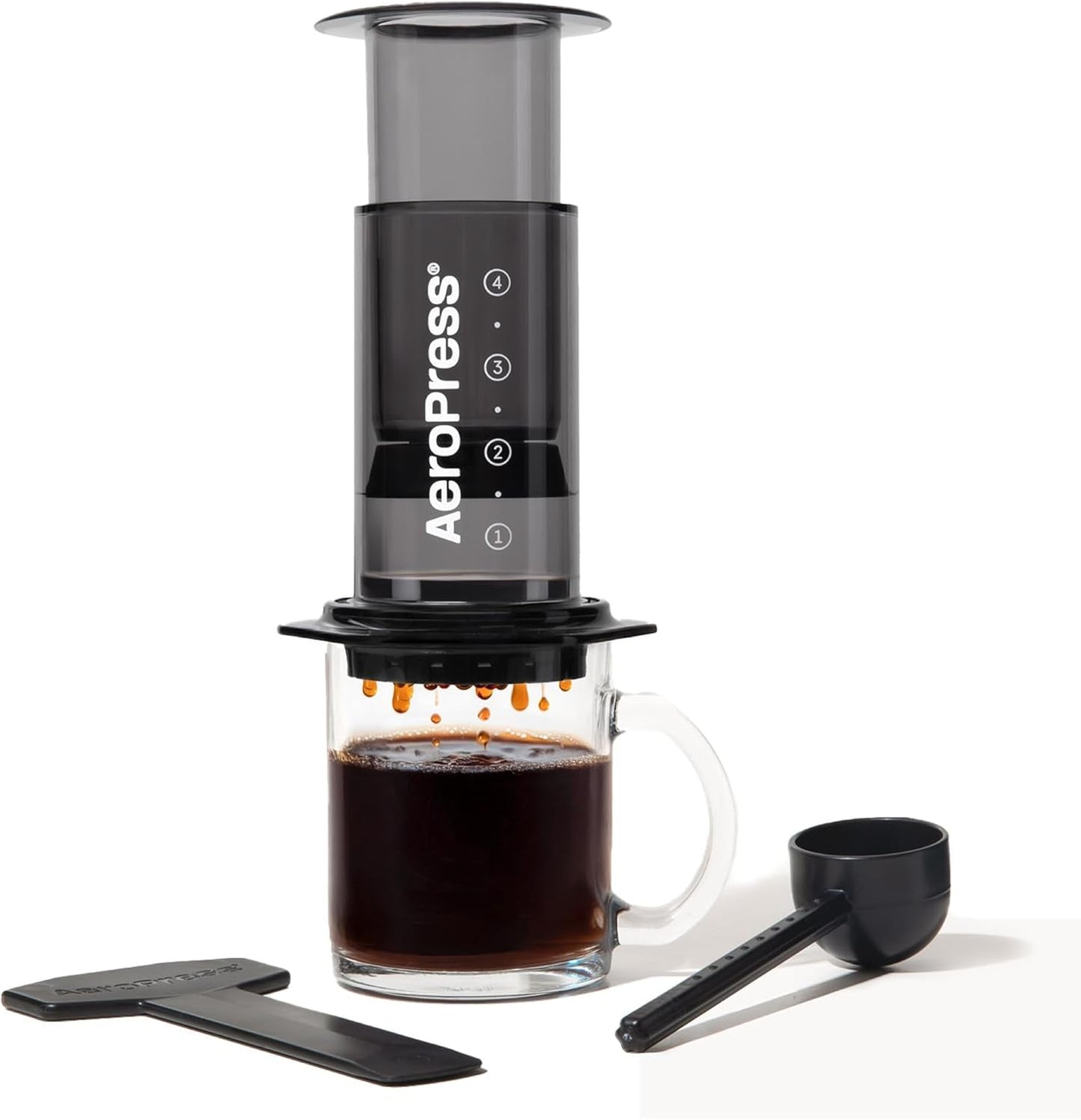AeroPress Original Cafetera y Espresso, Cafetera Portátil Nivel Barista con Cámara, Émbolo y Filtros, Cafetera Rápida y Espresso