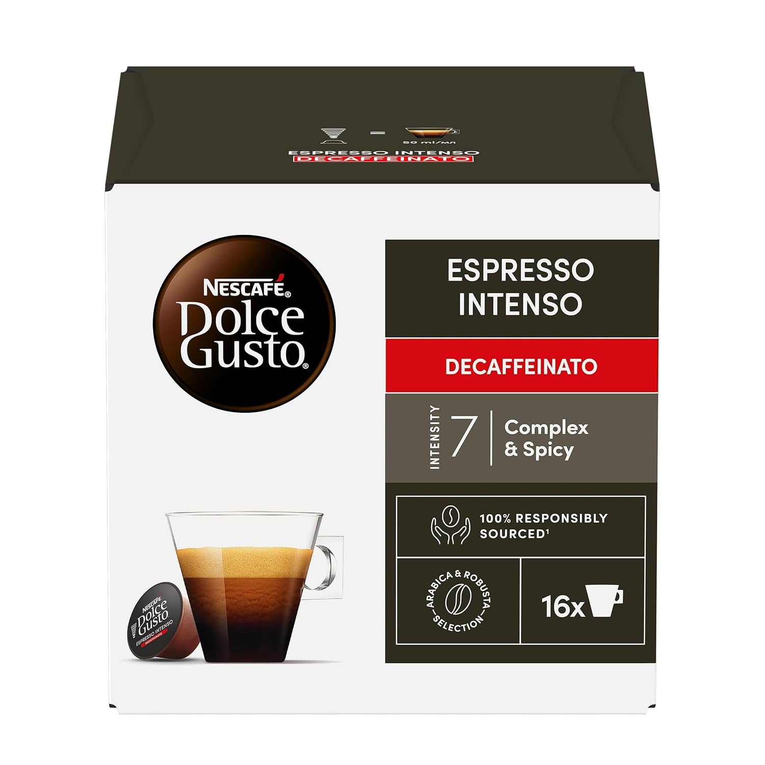 Nescafé Dolce Gusto Café Dolce Gusto Espresso Intenso Desc. | Nestle Pack 3 Kisten Mit 18 Kapseln,Die Jewells 16 Einheit(paquete de 3)