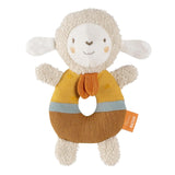 Fehn Baby Grip Ring Oveja de juguete fehnNATUR - Peluche con algodón orgánico - Juguete para bebé con cascabel y divertido juguete educativo - Juguete de agarre para bebés y niños pequeños a partir de 0 meses Baby Toys Naty Shop Nature Sheep
