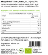 Mango en tiras - variedad "Haden" - seco - ecológico - calidad alimentaria cruda - 400 g Productos deshidratados Naty Shop