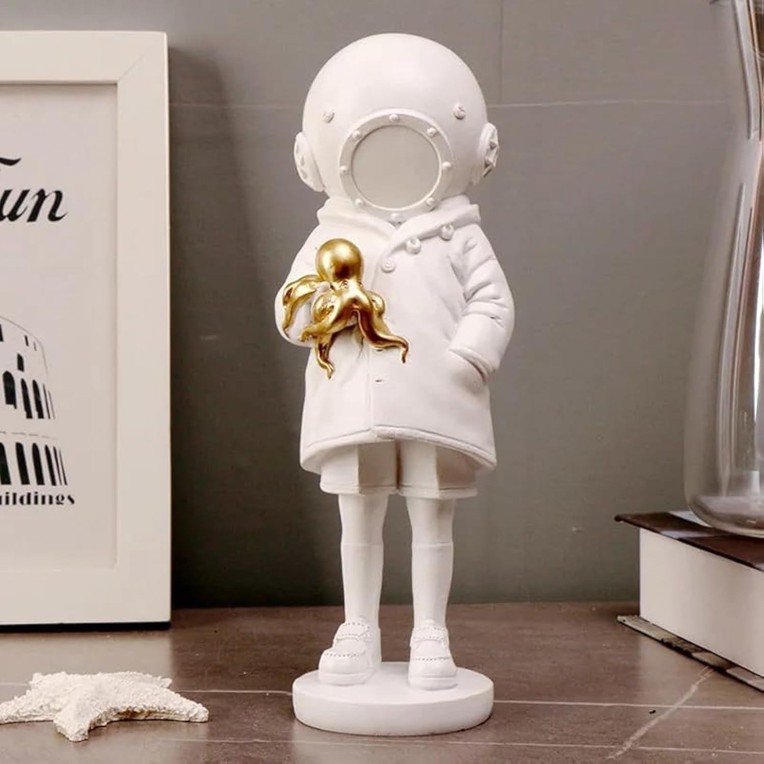 Escultura de resina de niña con globo lindo, estatua para decoración del hogar, figura de globo de niña con corazón rojo Banksy, escultura de arte moderno para decoración de estante de mesa Estatuas y esculturas Naty Shop Shenqianzhe8