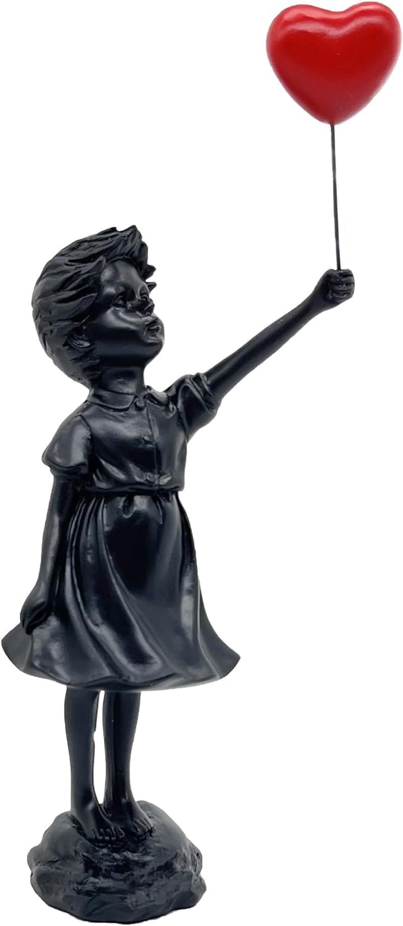 Lindo globo niña escultura de resina decoración del hogar estatua Banksy corazón rojo niña globo figura escultura de arte moderno para decoración de estante de mesa Estatuas y esculturas Naty Shop Qiqiunv95
