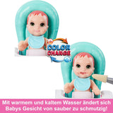 Muñeca Barbie Skipper y accesorios, juego de comida, juego de niñera, juguete que cambia de color HTK35