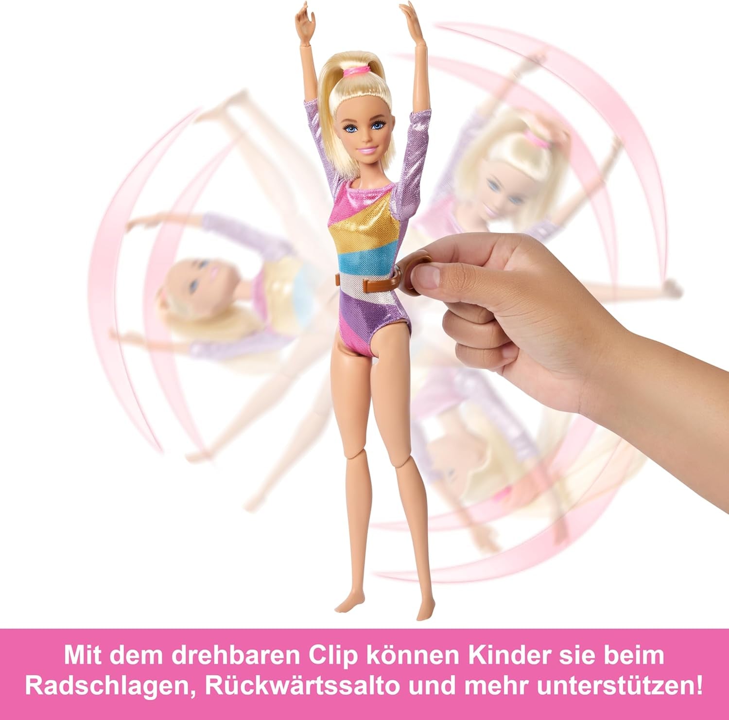 Juego divertido de gimnasia Barbie con barra de equilibrio y más de 10 piezas temáticas para historias ganadoras, HRG52