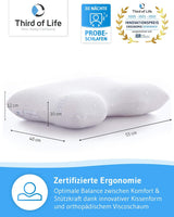 Almohada para dormir de lado GIANFAR | Almohada ortopédica para soporte del cuello | Espuma viscoelástica ultra fresca contra dolores de garganta y migrañas | Funda termorreguladora | Almohada para dormir de lado con columna cervical 55X40X12/10 cm Almohadas ortopédicas cervicales Naty Shop
