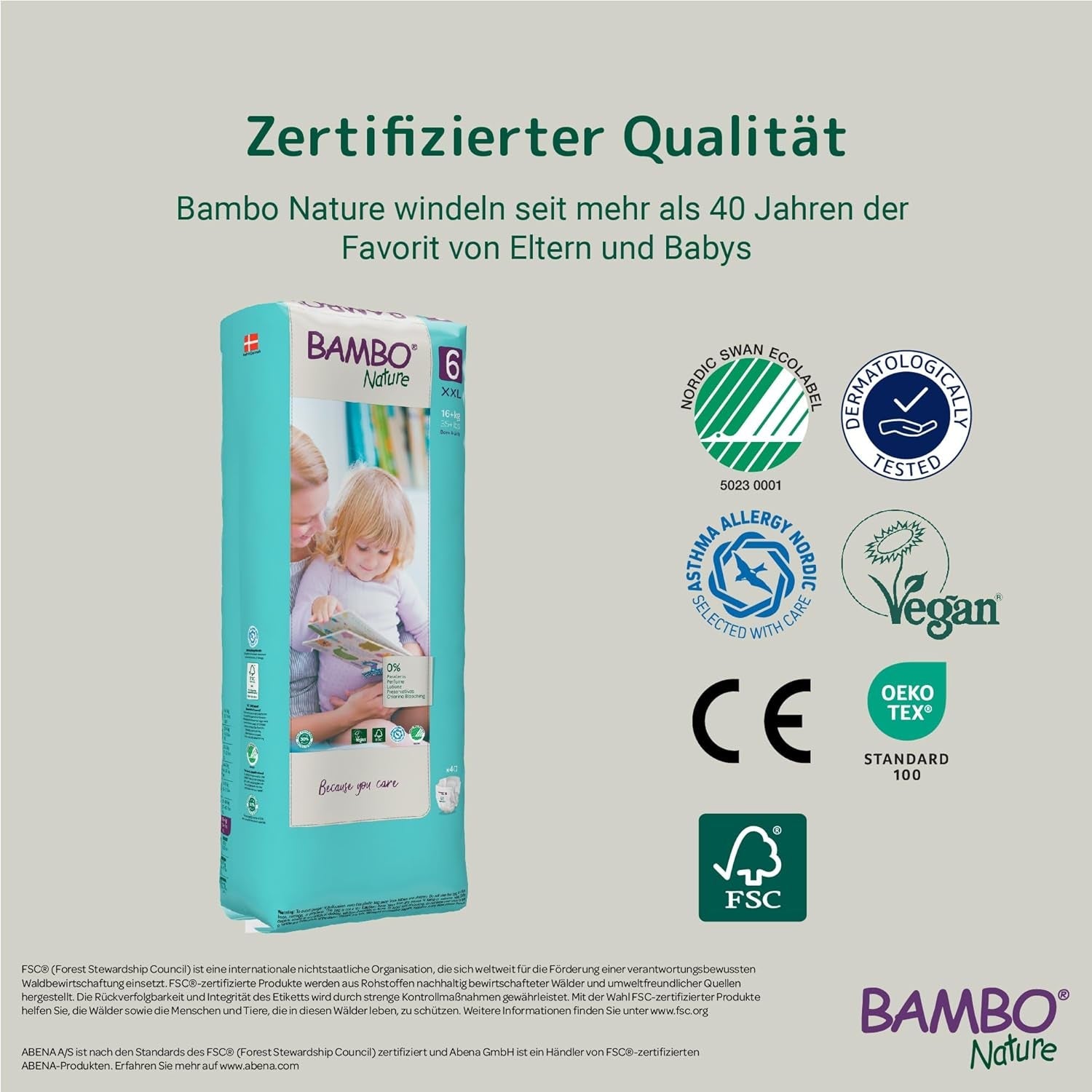 Pañales Bambo Nature Premium Eco, talla 6, 1,63 kg