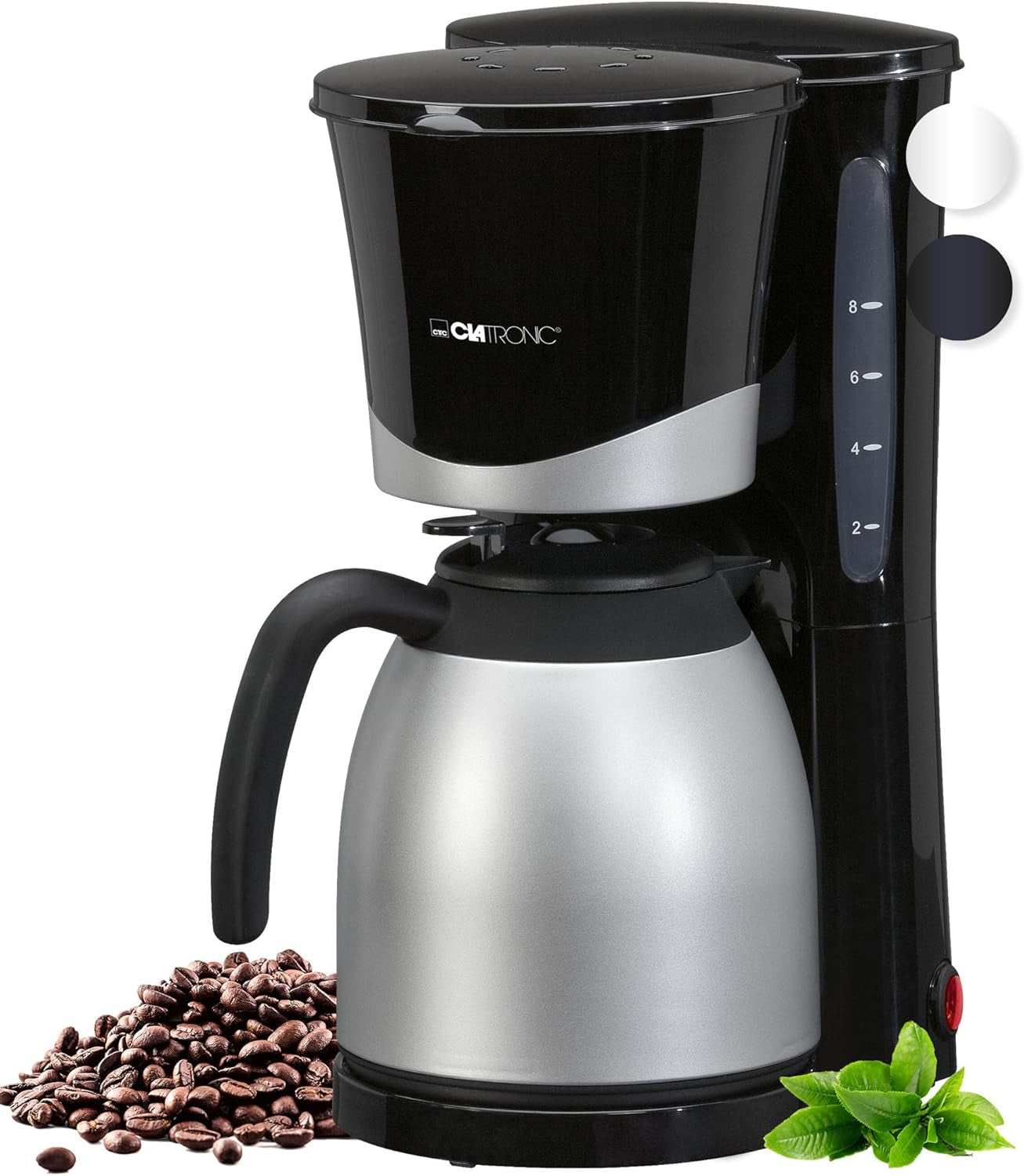 Cafetera Clatronic® con termo | para 8-10 tazas de café | sin pérdida de temperatura | cafetera con filtro | 1 litro | Café expreso | Cafetera de filtro con termo | KA 3327 negro